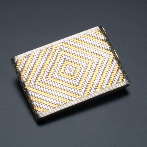 Appraisal: Carrington Co k wg and yg woven cigarette case with