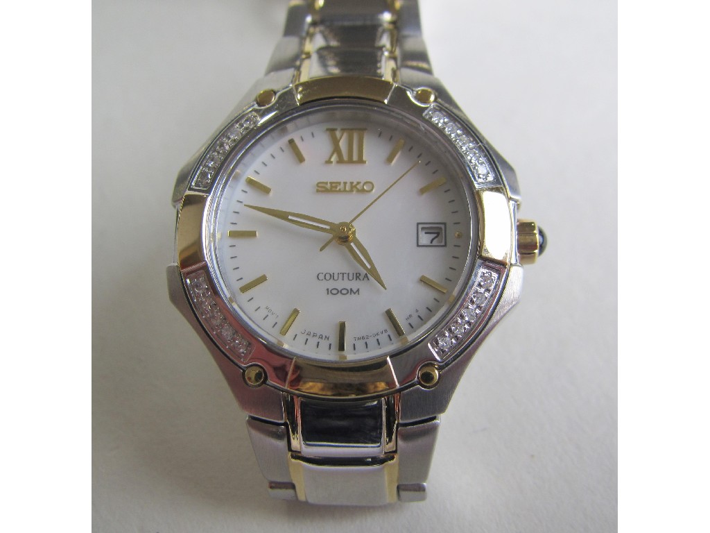 Appraisal: Ladies stainless steel Seiko wrist watch with MOP dial and