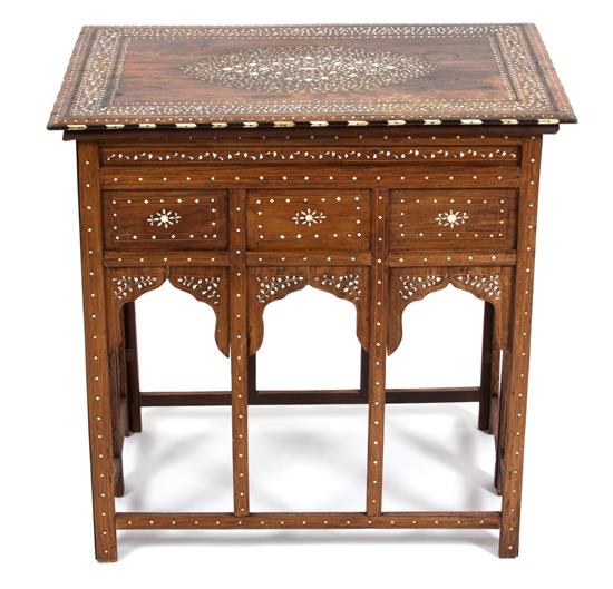 Appraisal: Sale Lot An Anglo Indian Bone-Inlaid Cedar Campaign Table th