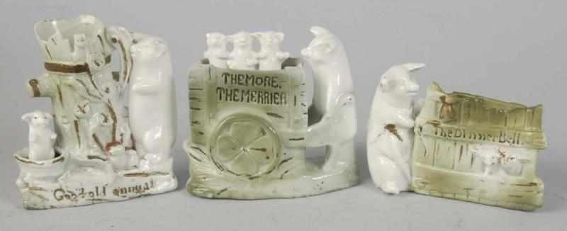 Appraisal: Lot of German Porcelain Pig Novelties Description The More the