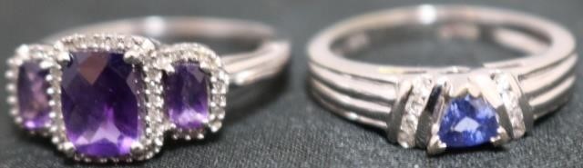 Appraisal: LOT OF TWO WHITE GOLD RINGS TO INCLUDE ANAMETHYST AND