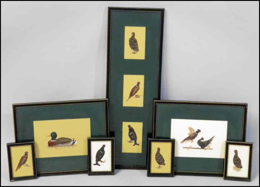 Appraisal: COLLECTION OF WELSH MADE BROOKS BROTHERS FEATHER ART DEPICTING GAME