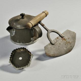 Appraisal: Tin Spout Cup and Cookie or Cracker Cutter late th