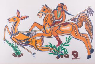 Appraisal: Narciso Platero Abeta Gouache Depicting a figure on horseback with