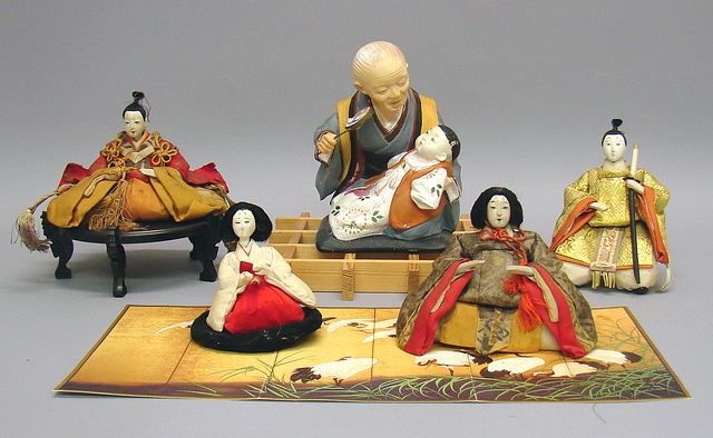 Appraisal: Lot of Japanese Festival dolls - Papier mache heads wooden