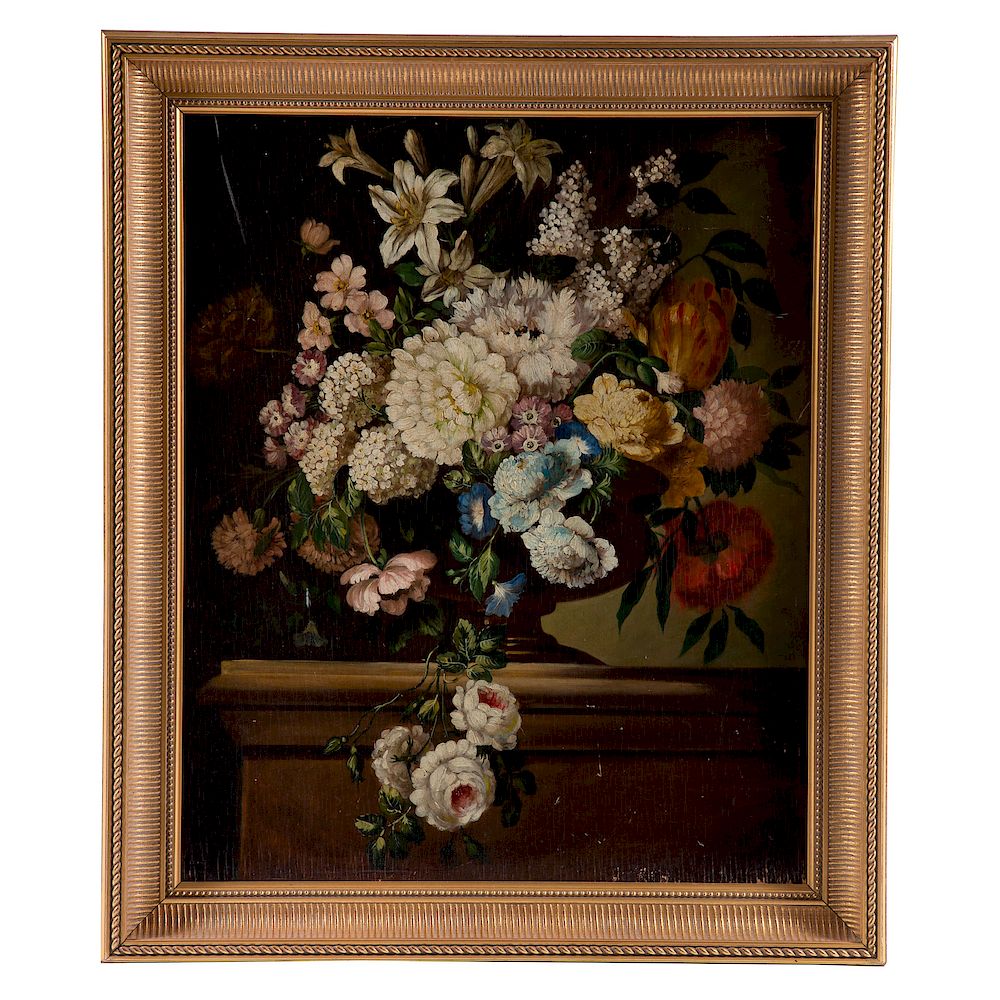 Appraisal: Agricola Still Life with Flowers th century Oil on panel