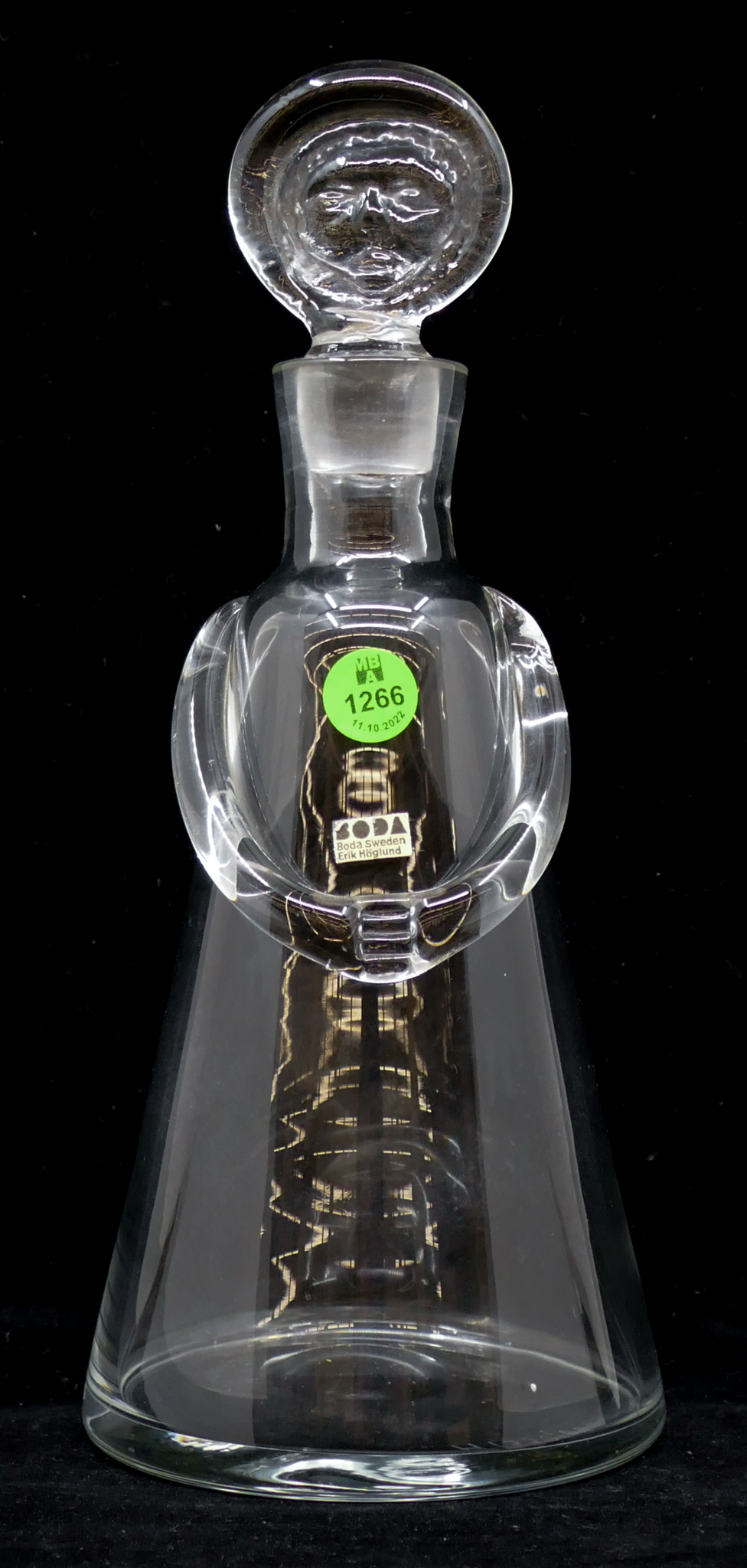 Appraisal: Erik Hoglund for Boda Sweden Figural Glass Decanter ''