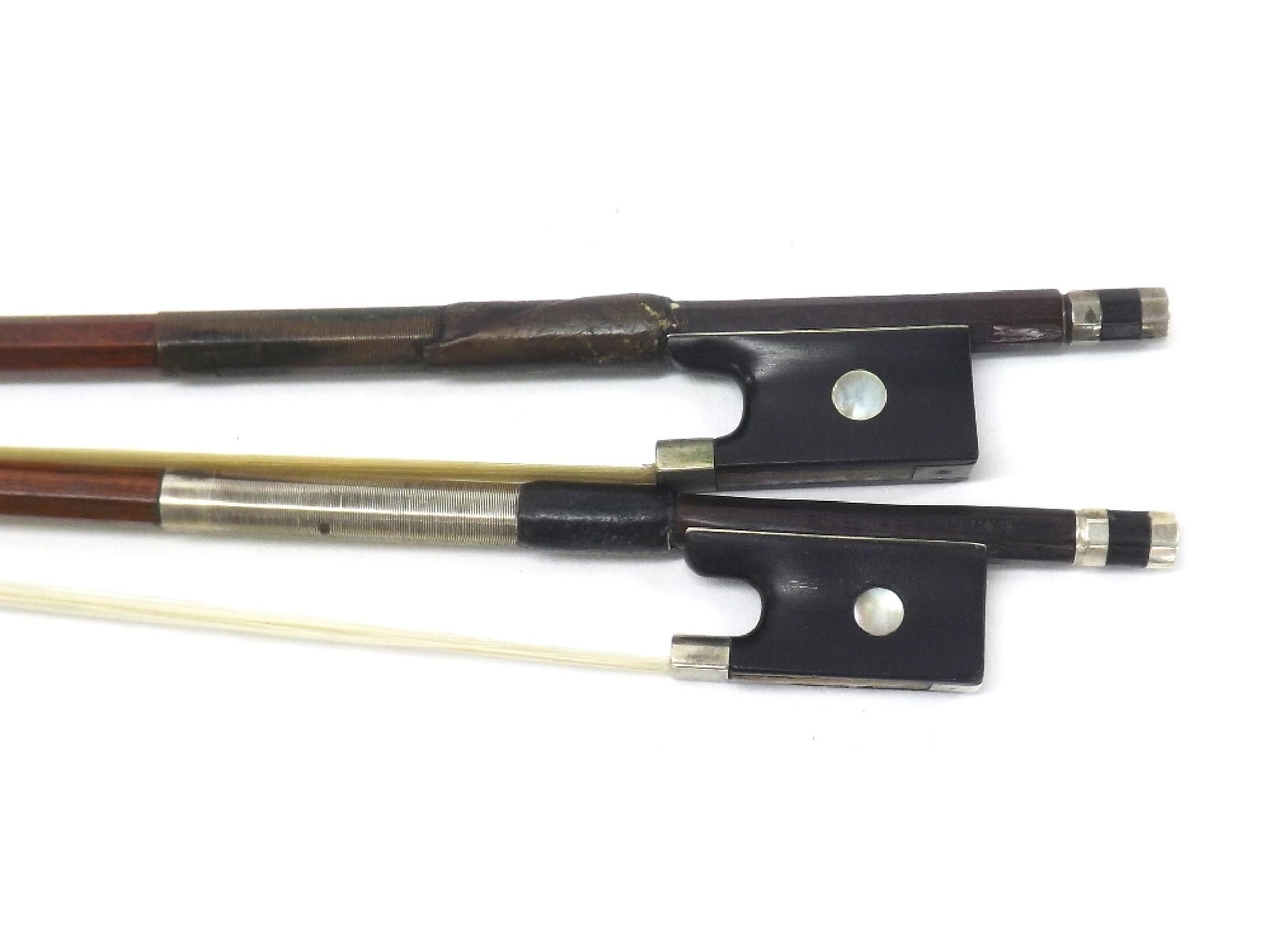 Appraisal: German silver mounted violin bow stamped R Weichold Dresden gm