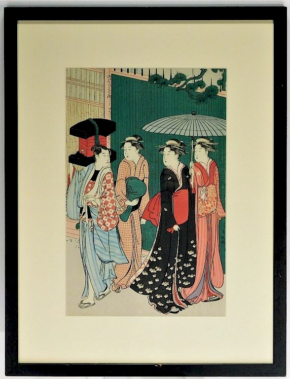 Appraisal: Torii Kiyonaga Day Market Japanese Woodblock Print Torii Kiyonaga Japan