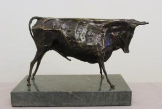 Appraisal: NADELMAN Elie Bronze Sculpture Standing Bull Signed on the under