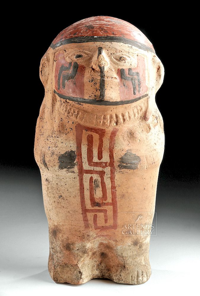 Appraisal: Huari Polychrome Female Effigy Rattle Figure Pre-Columbian south coast of