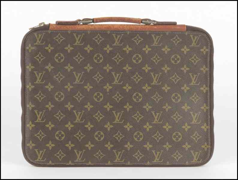 Appraisal: LOUIS VUITTON MONOGRAMMED CANVAS AND LEATHER POCHE DOCUMENT '' x