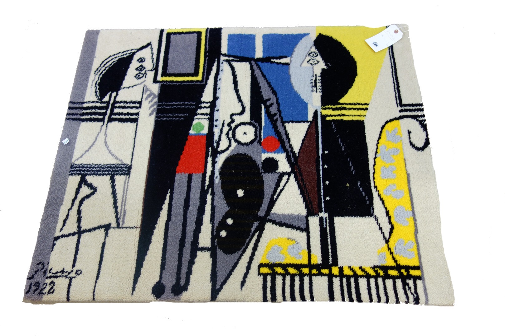 Appraisal: After Pablo Picasso Le Peintre et son Modele wool rug