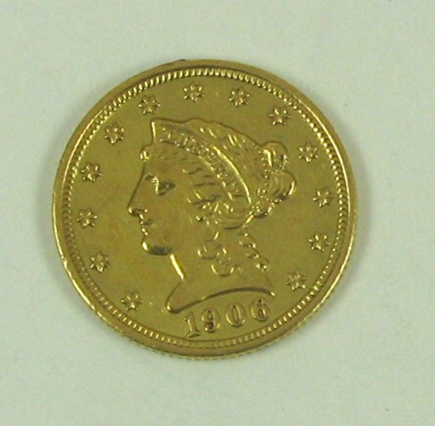 Appraisal: A U S GOLD COIN Liberty head type A quarter-eagle