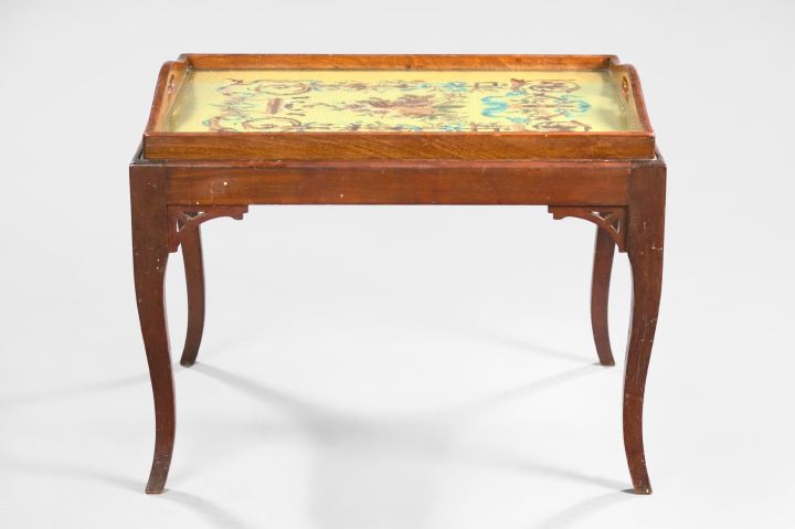 Appraisal: Provincial Louis XV-Style Tray-Top Coffee Table early th century the