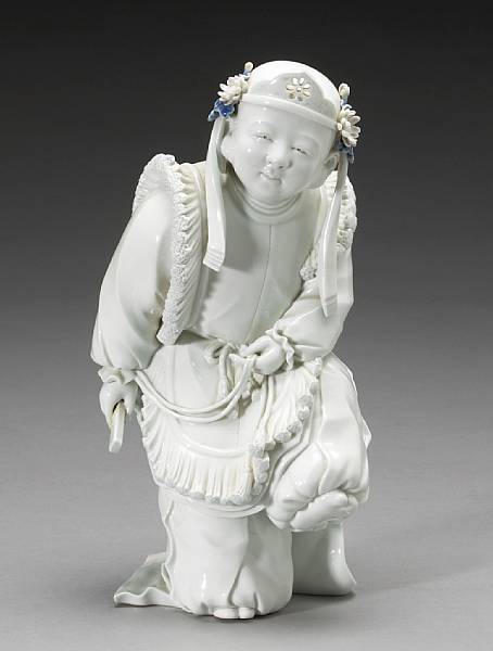 Appraisal: A large Hirado porcelain figure Meiji Period Depicting a youthful