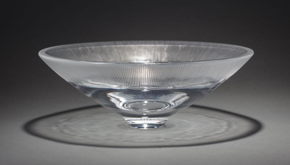 Appraisal: Lalique Fujiyama Bowl signed h in dia in Provenance Ken