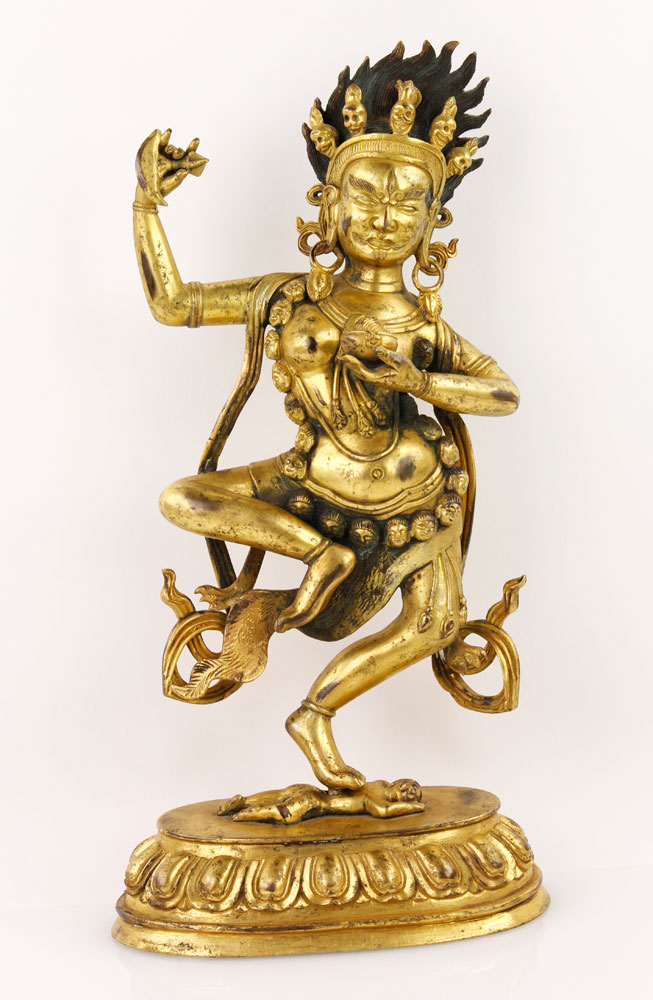 Appraisal: - Tibetan Gilt Bronze Figure Gilt bronze standing figure Tibet