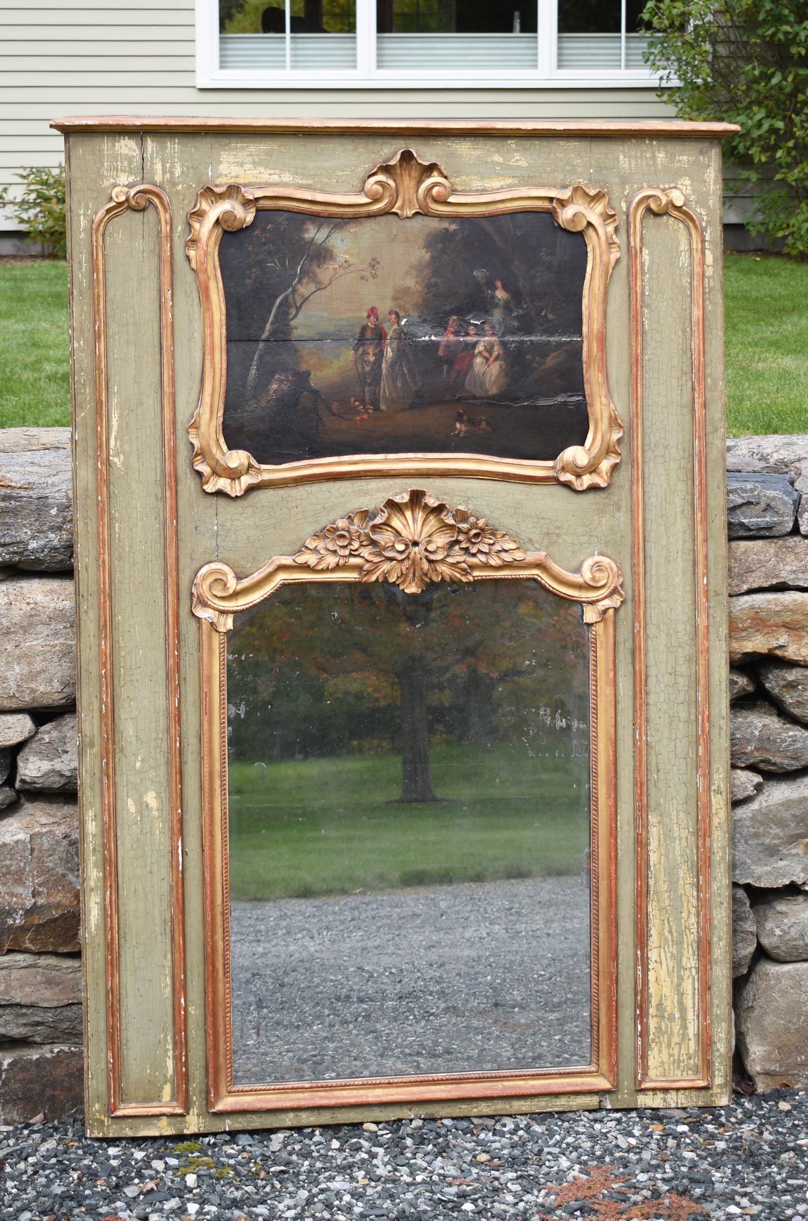 Appraisal: TH C FRENCH TRUMEAU WALL MIRROR A period th C