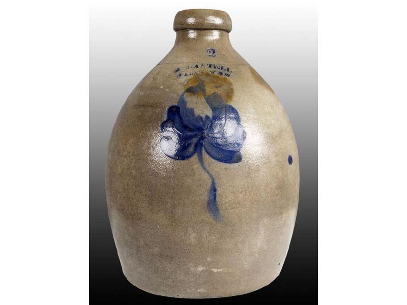 Appraisal: Early Two-Gallon Stoneware Jug Marked J Mantell Description - ''