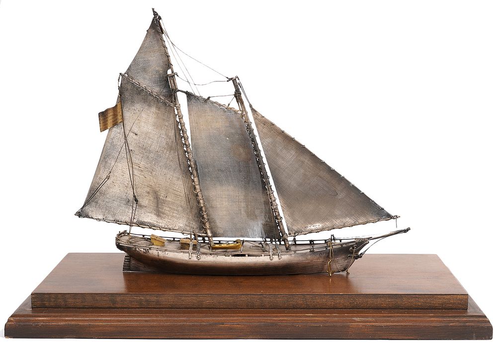 Appraisal: Sterling Silver Mast Maritime Model of Schooner 'America' maritime model