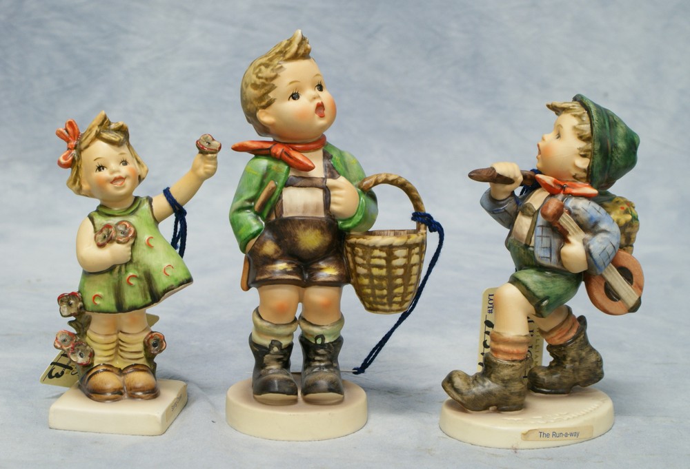 Appraisal: Signed Hummel figurines Spring Cheer no TMK- The Run-A-Way no