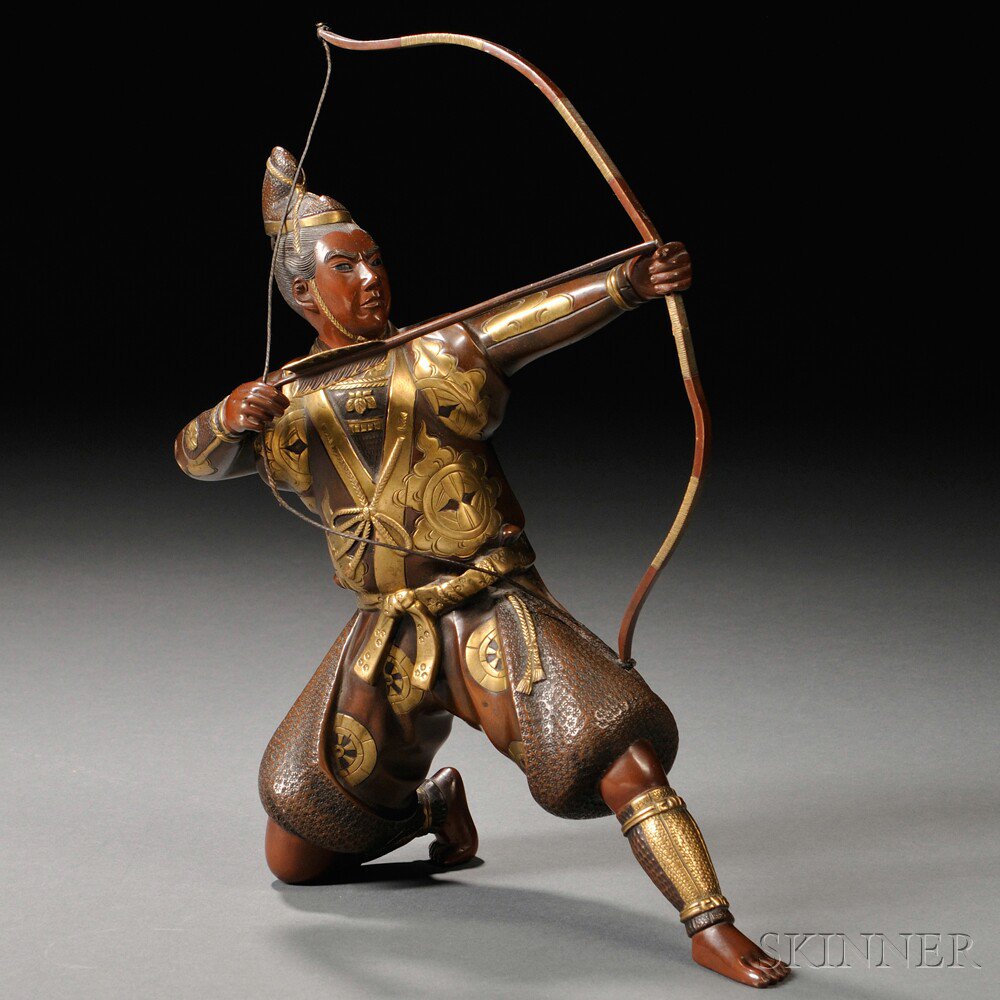 Appraisal: Bronze Statue of an Archer Japan th th century posed