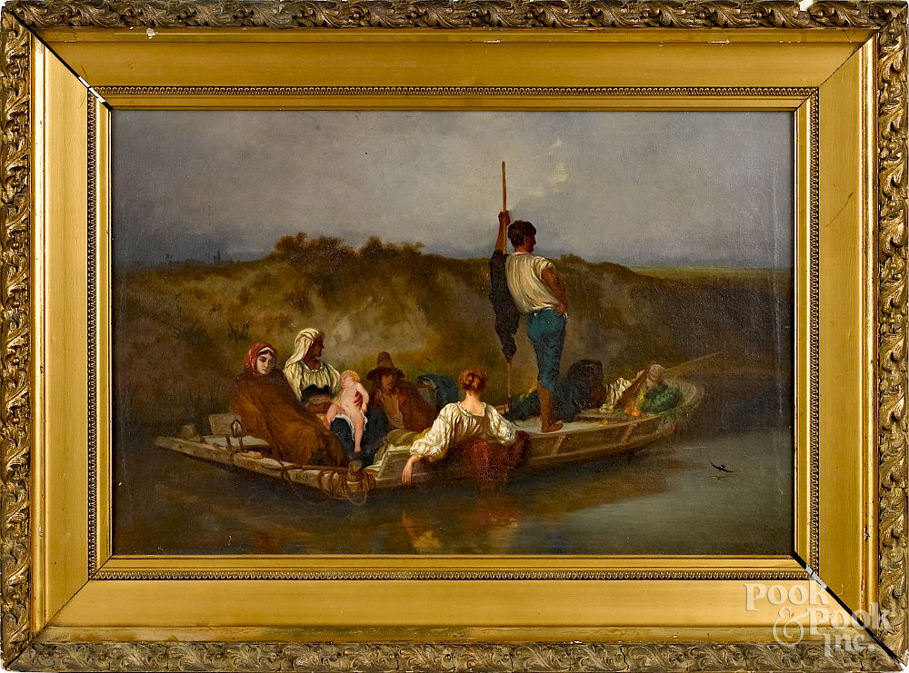 Appraisal: Ernest Hebert French - boating scene Exclusive on Bidsquare Ernest