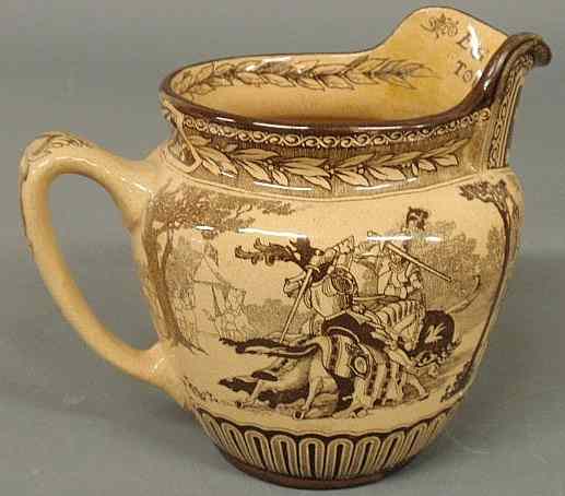 Appraisal: Royal Doulton pitcher with transfer decorated medieval knights and jousting