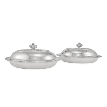 Appraisal: Pair of Tiffany Co Makers Sterling Silver Covered Vegetable Dishes