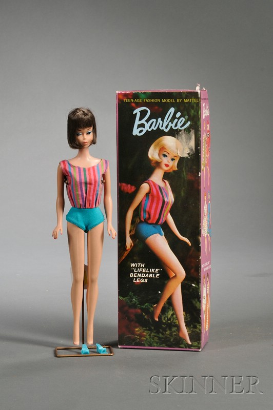 Appraisal: Boxed Mattel Barbie and a Steiff Recumbent Lion - bendable-leg