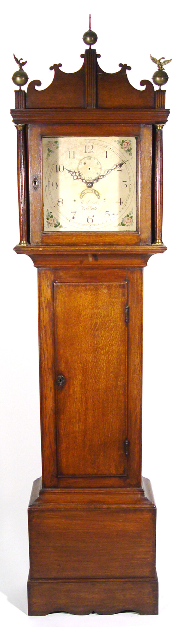 Appraisal: th Century oak long case clock the hood with brass