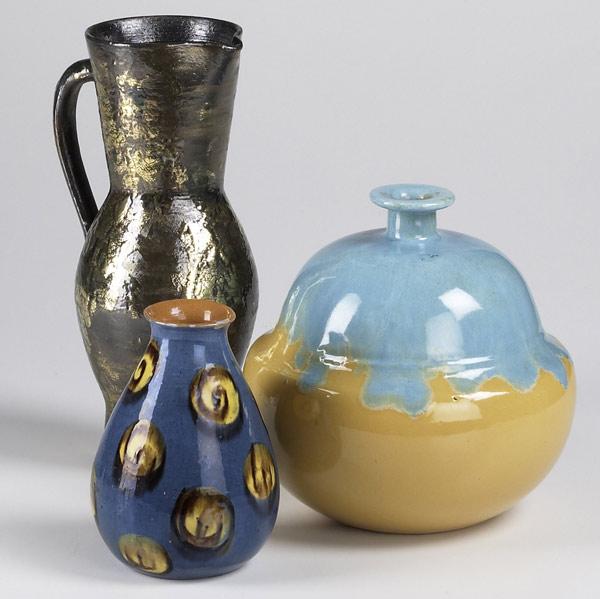 Appraisal: PRIMAVERA Bulbous vase together with early th C French pitcher