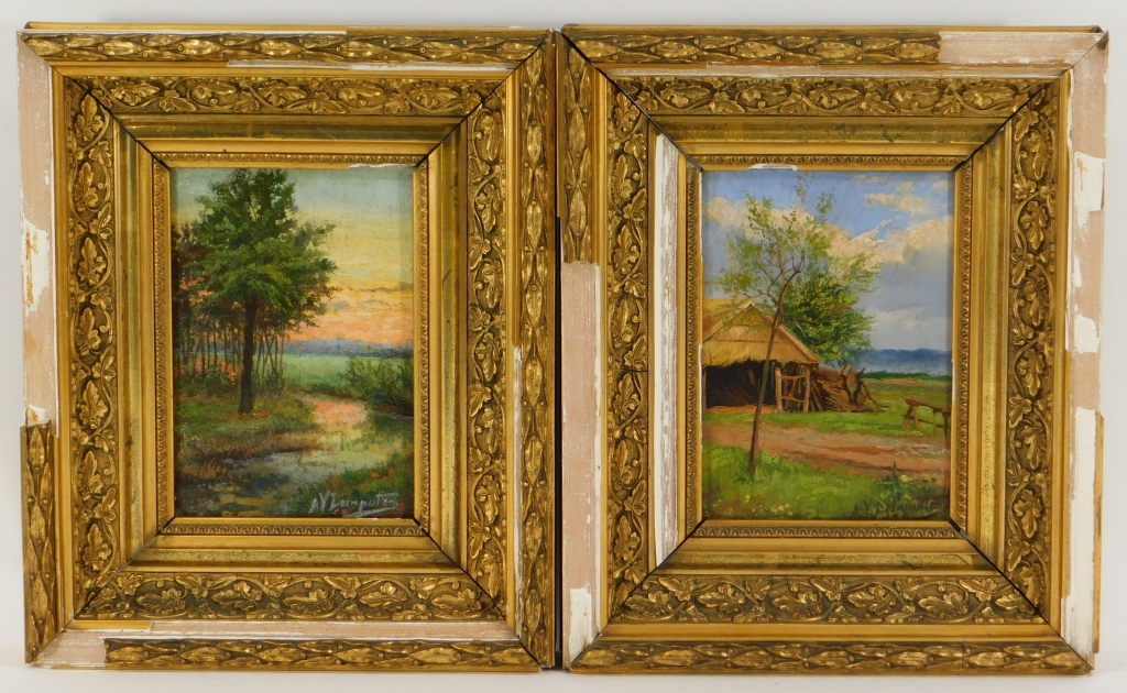 Appraisal: PR ANTOON VAN LEEMPUTTEN LANDSCAPE PAINTINGS Netherlands - Two works