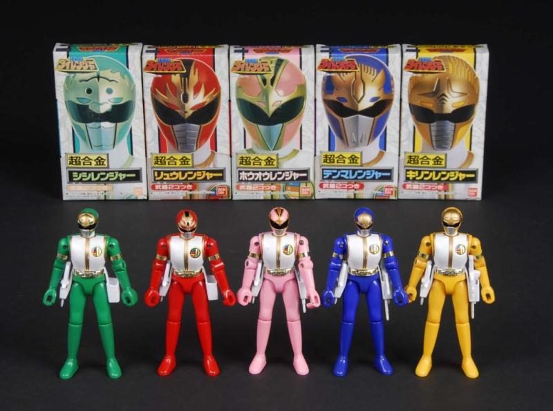 Appraisal: Lot of Kakuranger Figures Description Japanese Made by Bandai Includes