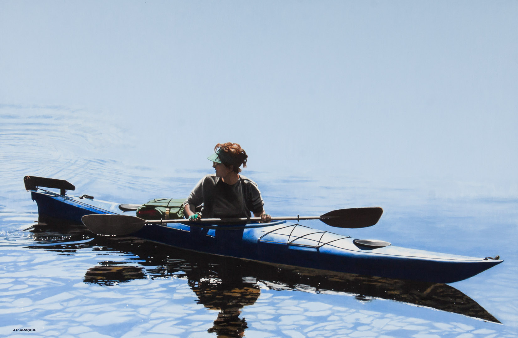 Appraisal: Joanne P Alsruhe Girl in a Kayak acrylic American th