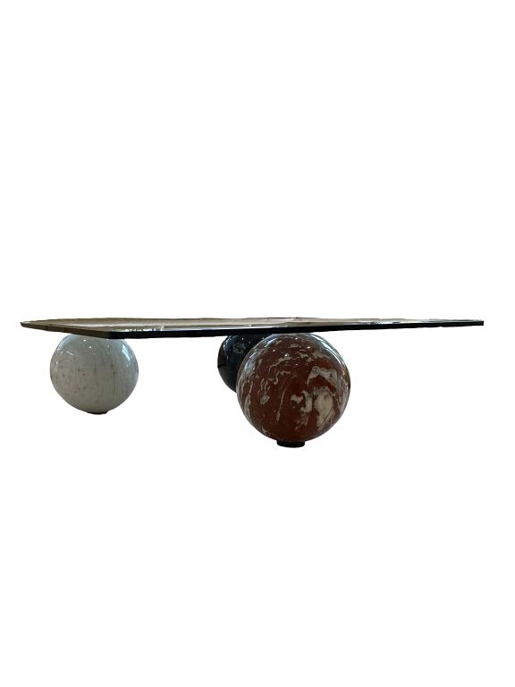 Appraisal: Roche Bobois Marble And Glass Coffee Table Roche Bobois France