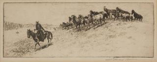 Appraisal: Edward Borein ''Saddle Bunch'' signed in pencil in the margin