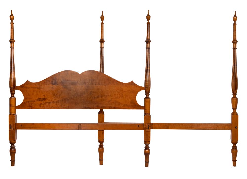 Appraisal: DAVID LEFORT SHERATON-STYLE QUEEN-SIZE BED MASSACHUSETTS TH CENTURY HEIGHT TOTAL