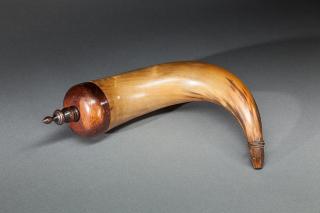 Appraisal: Vintage Powder Horn R Loper c An ox horn with