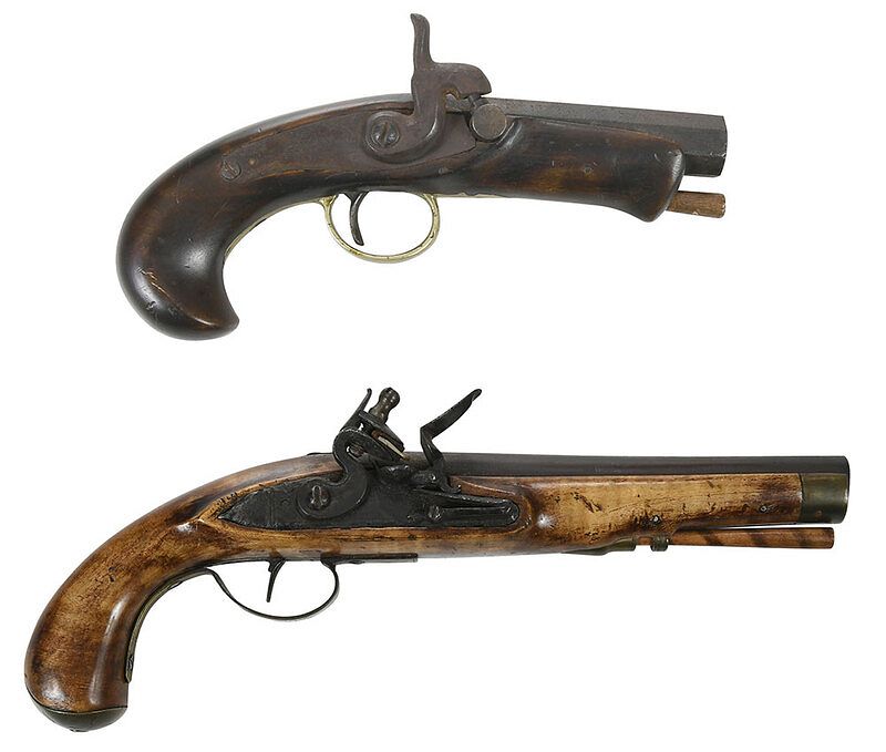 Appraisal: Two Early American Flintlock Pistols one of Kentucky or Pennsylvania