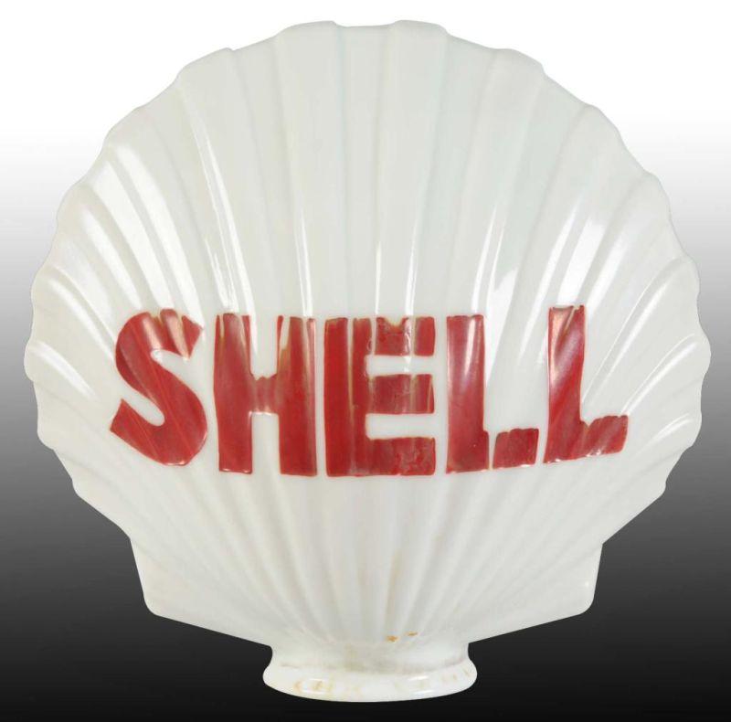 Appraisal: Embossed Milk Glass -Piece Shell Gas Globe Description s to