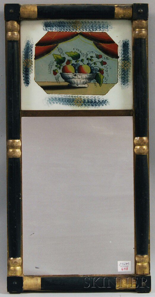 Appraisal: Small Federal Eglomise Mirror early th century the split-baluster mirror