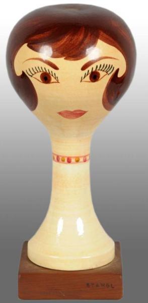 Appraisal: Stangl Female Wig or Hat Holder Description Red-haired female is