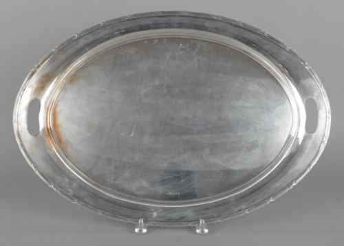 Appraisal: Sheffield sterling silver tray - bearing the touch of Walker