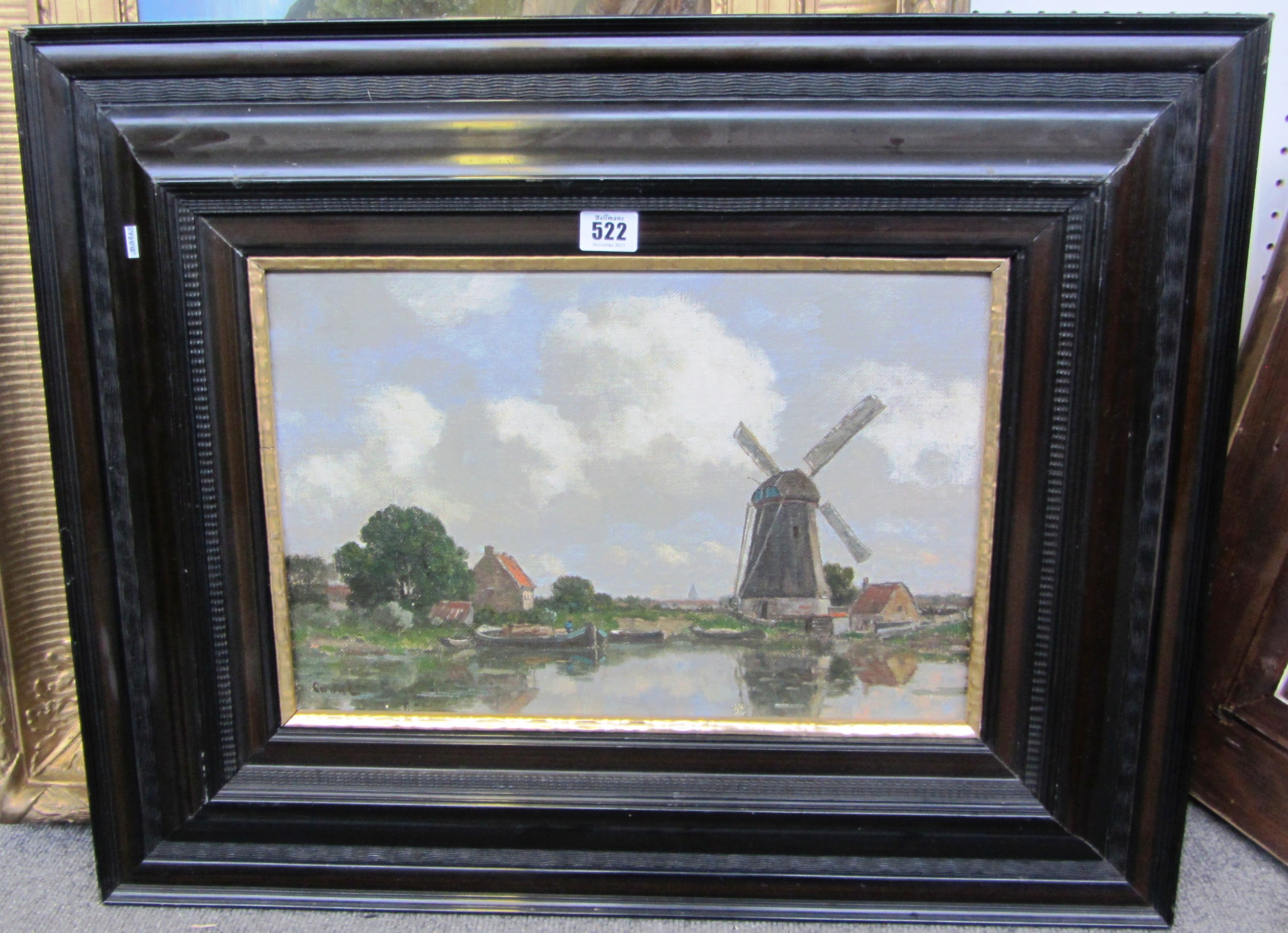 Appraisal: Gilbert von Canal - Dutch landscape with windmill oil on