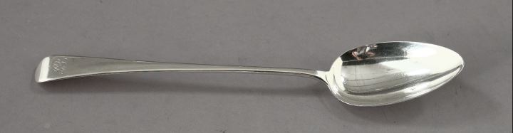 Appraisal: George III Sterling Silver Plain Antique Stuffing Spoon London by