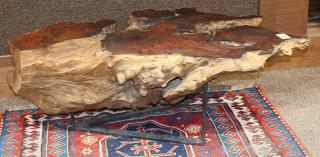 Appraisal: Modernist burl wood coffee table Modernist burl wood coffee table