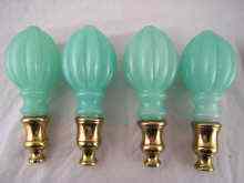 Appraisal: Four opaline glass finials with brass mounts each approx cm