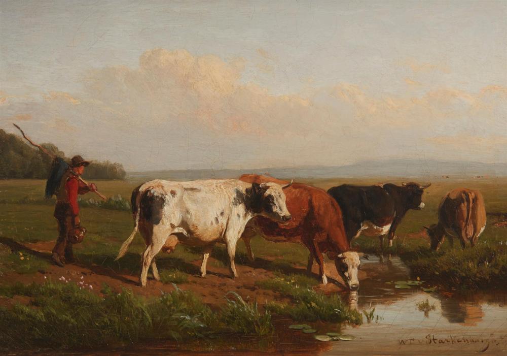 Appraisal: Willem Tjarda van Starkenborgh - Dutch Farmer with cattle at